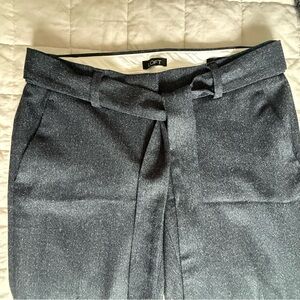 LOFT Marisa Trouser Blue-Charcoal Gray Belted Pants